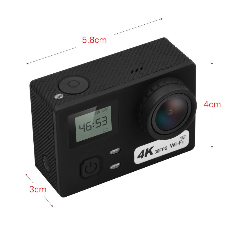 Generic 4K Dual LCD Screen Action Camera With Remote Shutter Waterproof Case  - Image 5
