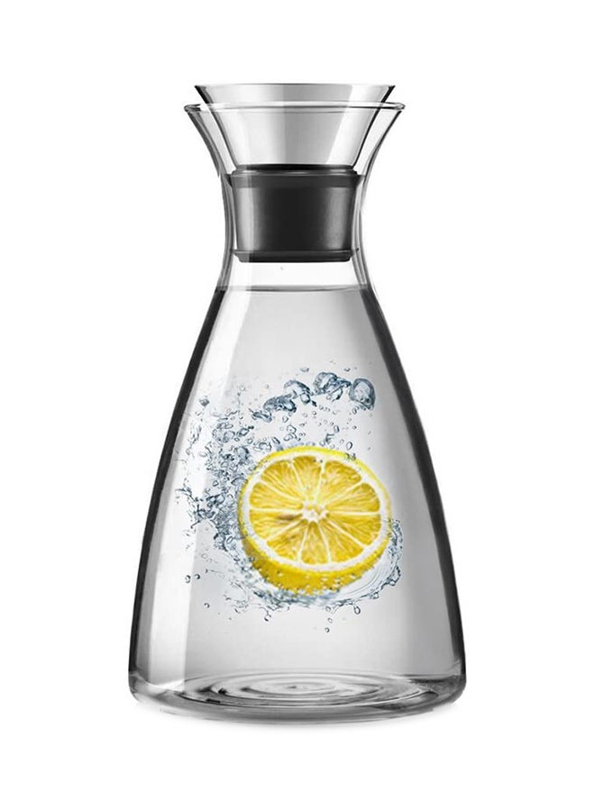 لاش إبريق مزود بغطاء للتدفق شفاف/فضي/أسود 5.83x9.57بوصة  - Image 1