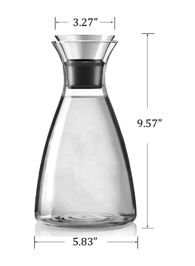 لاش إبريق مزود بغطاء للتدفق شفاف/فضي/أسود 5.83x9.57بوصة  - Image 5