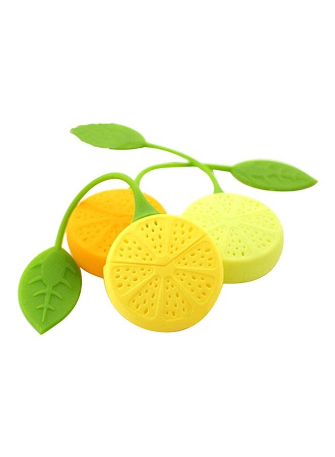 فلتر مصفاة شاي على شكل ليمون أصفر/ أخضر 9.15x9.05x1.75سم - Image 1