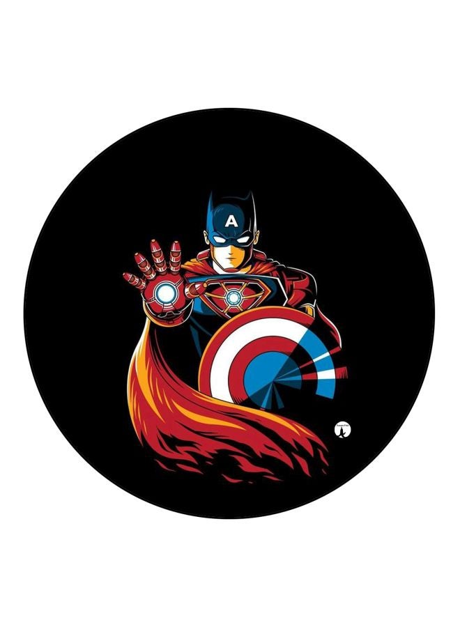بي بي مغناطيس ثلاجة مُزين بطبعة لكابتن أمريكا أسود / أحمر/ أزرق 5.5سم - Image 1