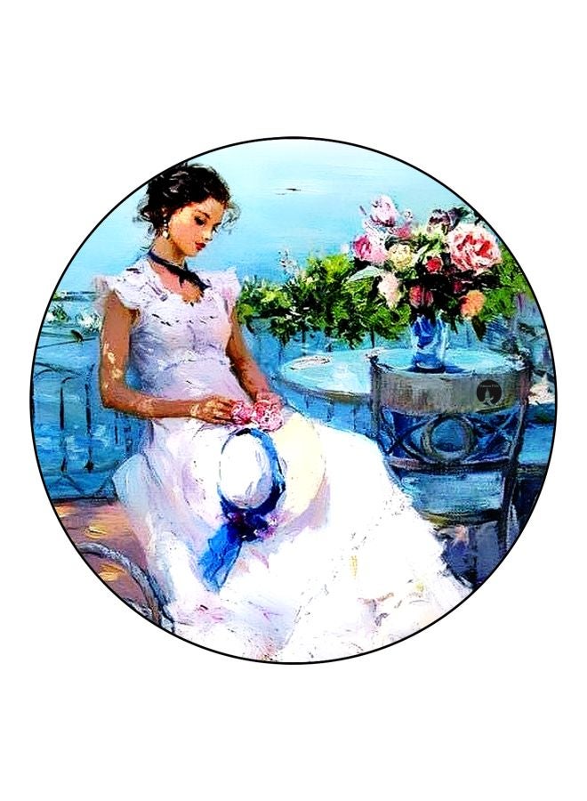 BP Girl Themed Fridge Magnet Blue/White/Green 5.5cm - Image 1