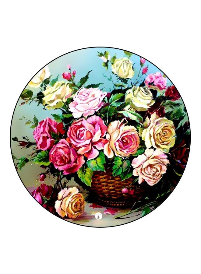 بي بي مغناطيس ثلاجة مُزين بطبعة زهور أزرق/ وردي/ أخضر 5.5سم - Image 1