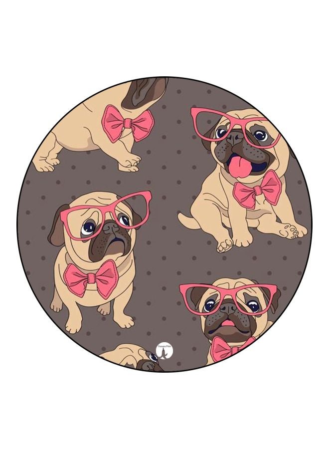 BP Dog Printed Fridge Magnet Grey/Beige/Pink 5.5cm - Image 1
