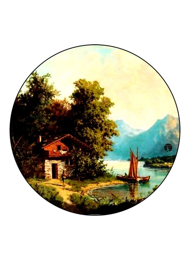 بي بي مغناطيس ثلاجة مُزين بطبعة لمنظر طبيعي أخضر/أزرق/بني 5.5سم - Image 1