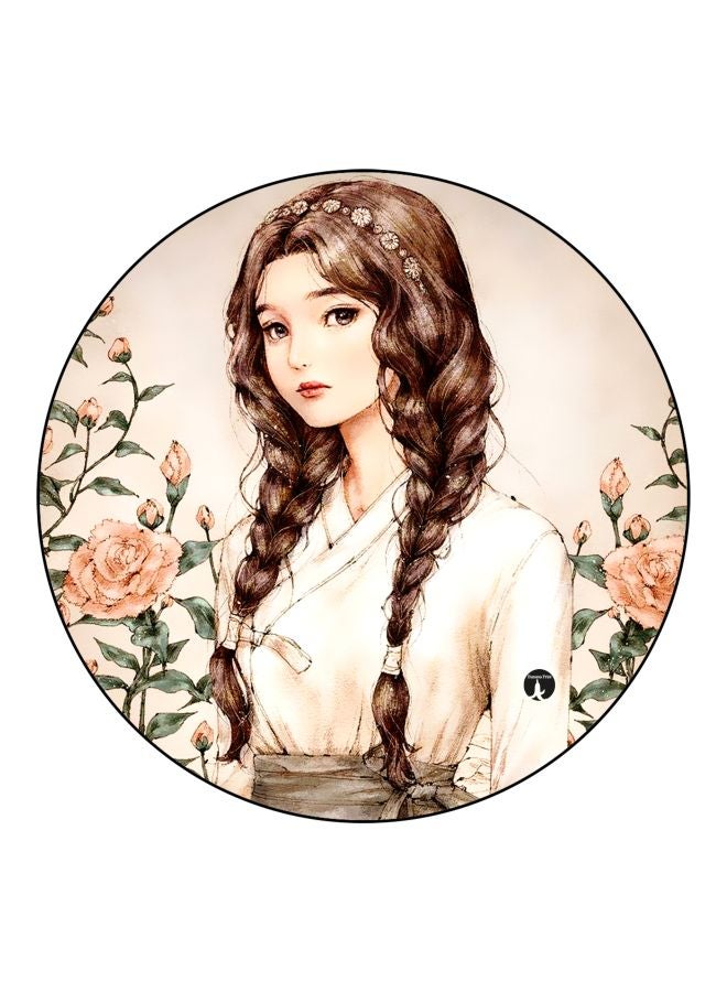 BP Girl Printed Fridge Magnet Beige/Brown/Green 5.5cm  - Image 1
