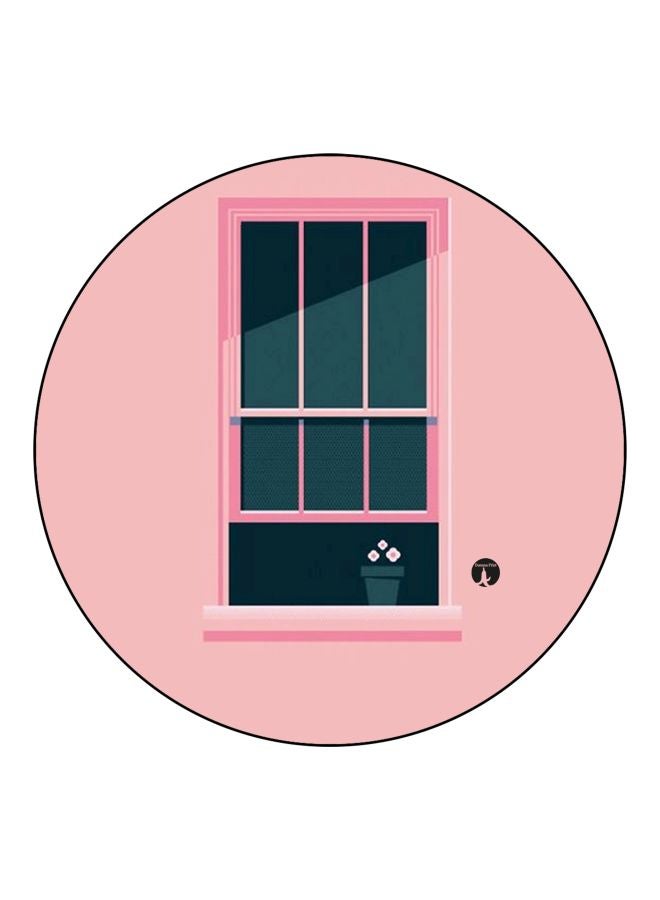 بي بي قطعة مغناطيس للثلاجة بطبعة نافذة وردي/رمادي 5.5سم - Image 1