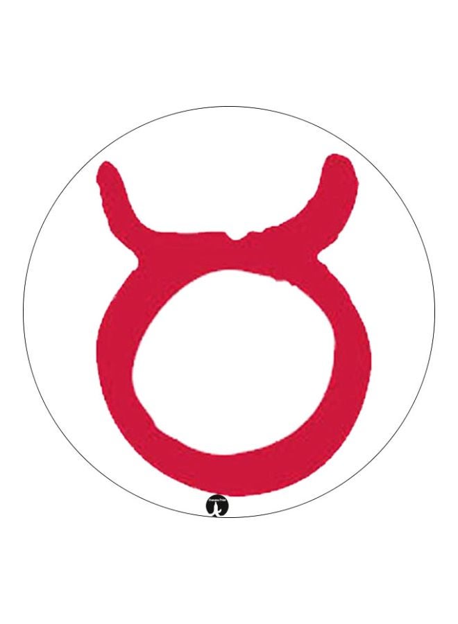 بي بي مغناطيس ثلاجة مُزين بطبعة لشعار برج الثور أبيض/أحمر 5.5سم - Image 1