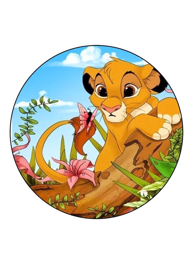 BP Cartoon Simba Printed Fridge Magnet Brown/Blue/Green 5.5cm - Image 1