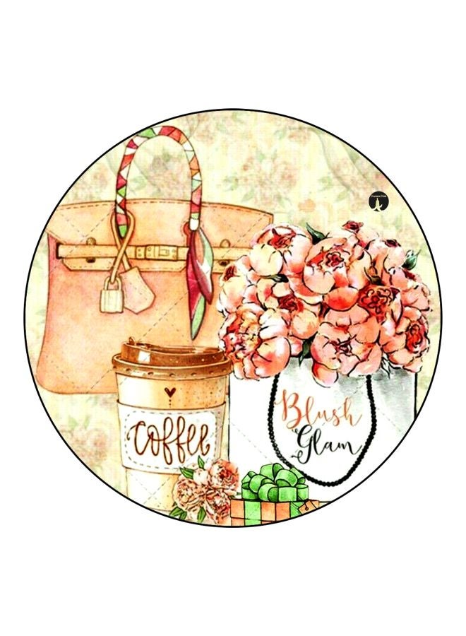 بي بي مغناطيس للثلاجة بطبعة عبارة "Blush Glam" وردي/بيج/ أبيض 5.5سم - Image 1
