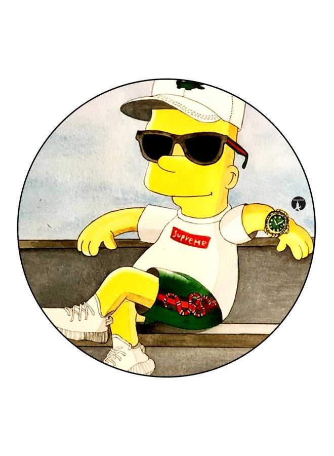 بي بي مغناطيس ثلاجة مُزين بطبعة من مسلسل Simpsons أصفر/أبيض/بني 5.5سم - Image 1