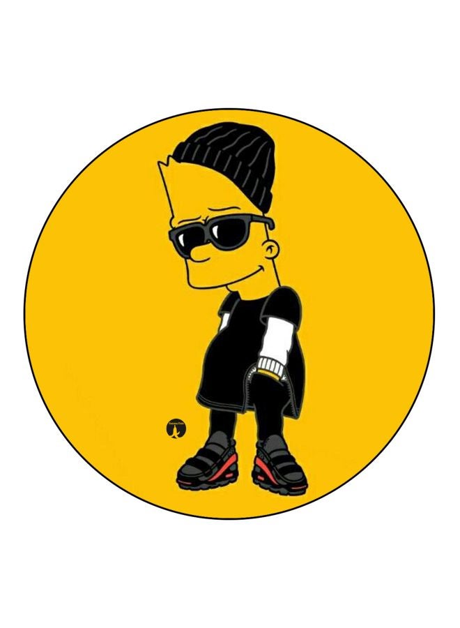 بي بي مغناطيس ثلاجة خشب مُزين بطبعة من مسلسل ذا سيمبسون أصفر/ أسود/ أبيض 5.5سم - Image 1