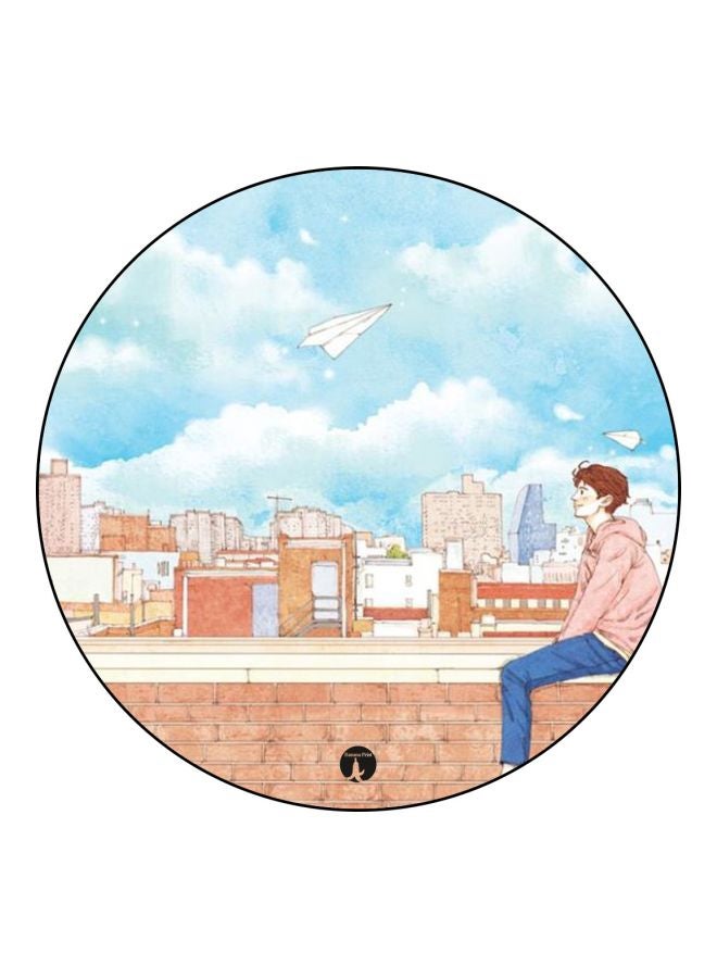 بي بي قطعة مغناطيسية بطبعة لرسمة كرتونية لولد لتزيين الثلاجة أزرق/بني/أبيض 5.5سم - Image 1