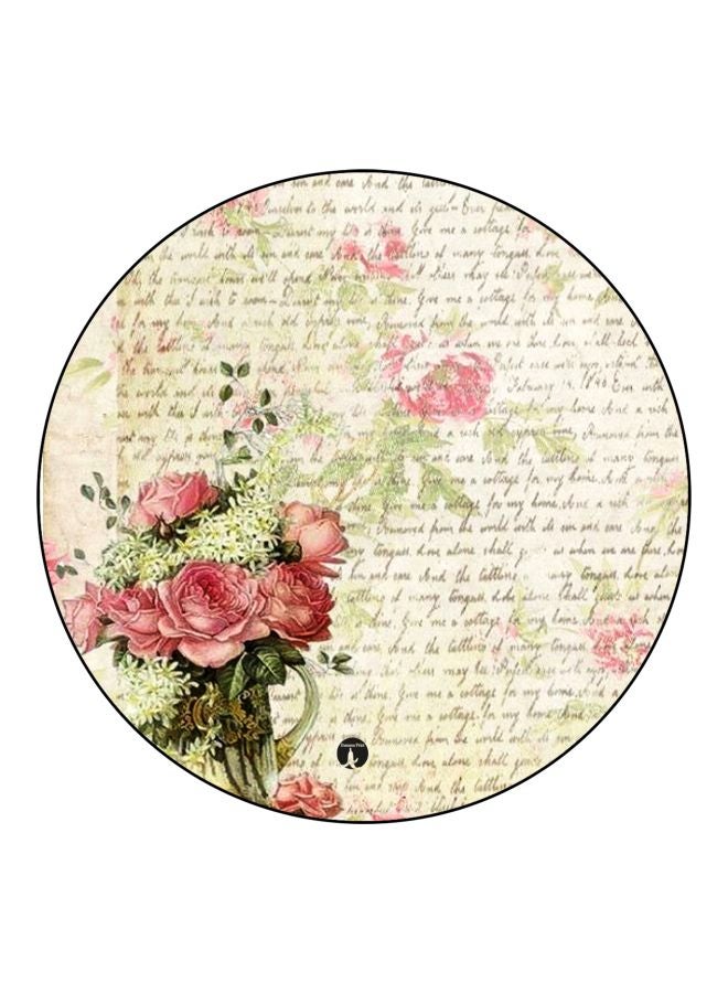 بي بي مغناطيس ثلاجة مُزين بطبعة زهور بيج / وردي / أخضر 5.5سم - Image 1