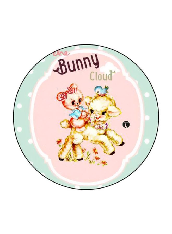 بي بي مغناطيس للثلاجة بطبعة عبارة "The Bunny Cloud" وردي/ أخضر/ أصفر 5.5سم - Image 1