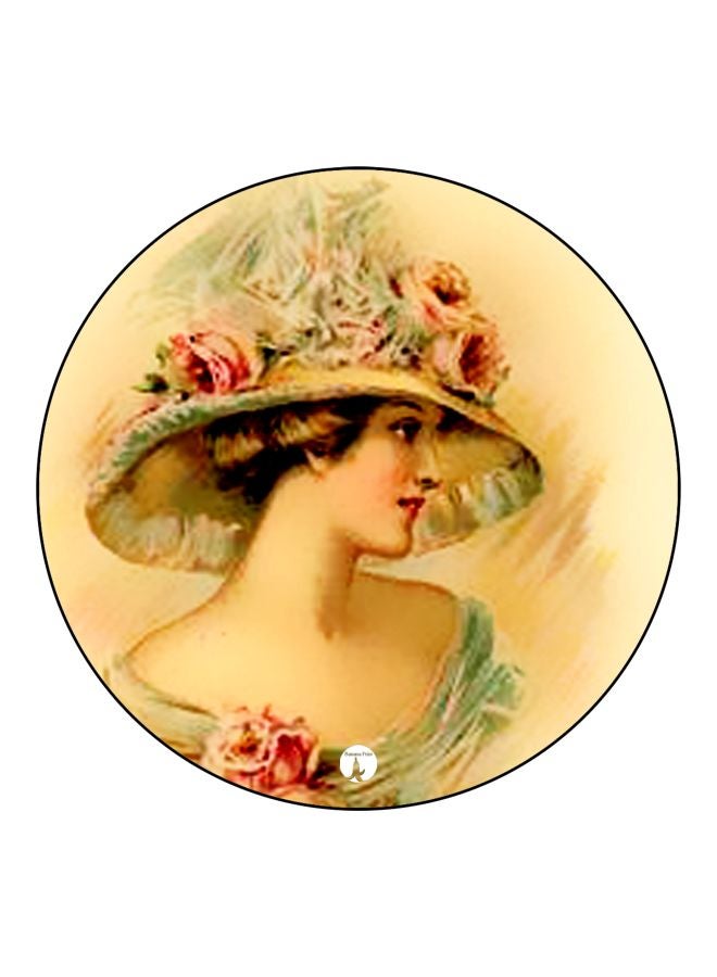 BP Lady Printed Fridge Magnet Beige/Green/Pink 5.5cm  - Image 1