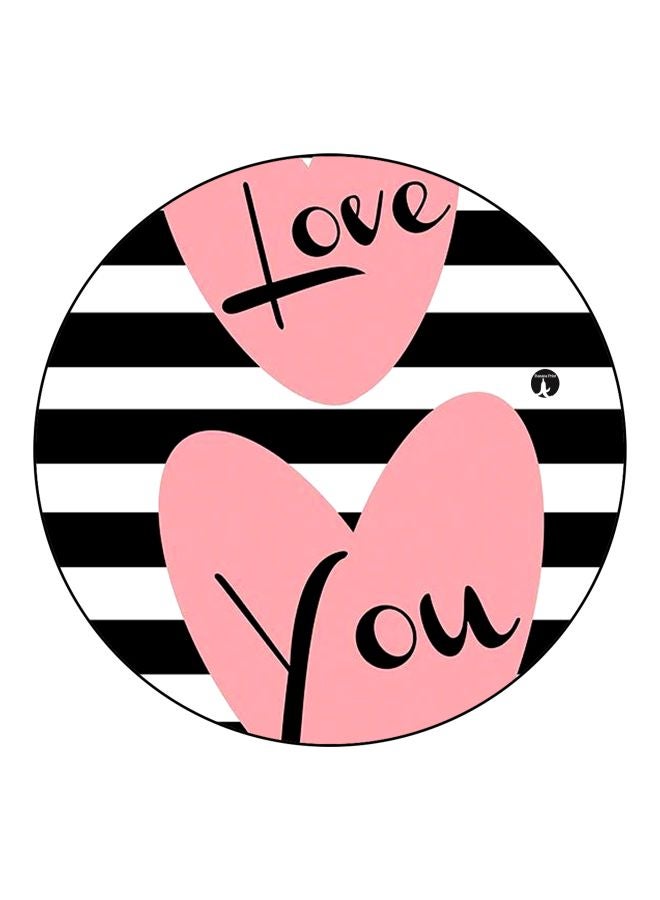 BP Love You Printed Fridge Magnet Black/White/Pink 5.5cm - Image 1