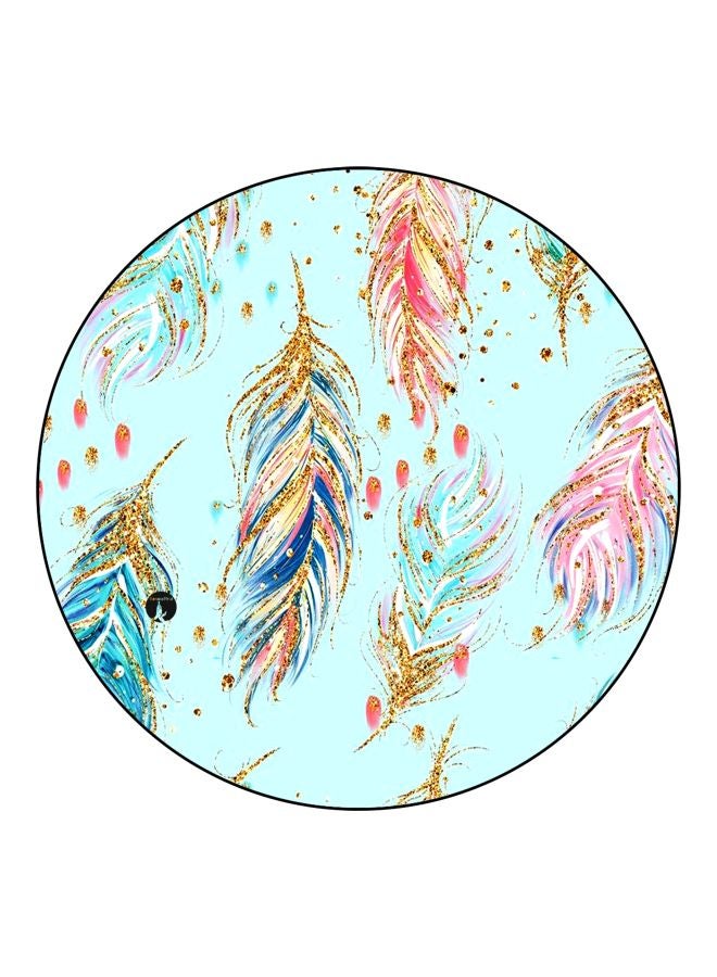 BP Feather Printed Fridge Magnet Blue/Gold/Pink 5.5cm  - Image 1