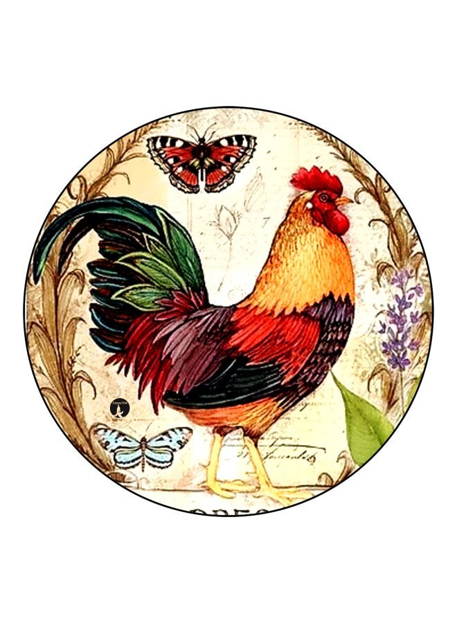 بي بي مغناطيس ثلاجة مُزين بطبعة لدجاجة بيج/ أحمر/ أخضر 5.5سم - Image 1