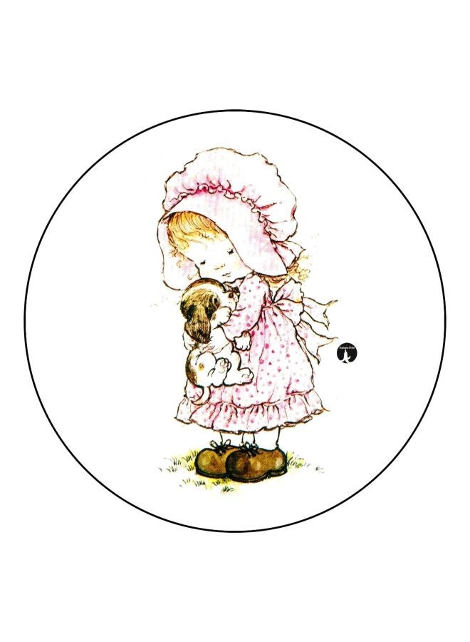 بي بي مغناطيس ثلاجة مُزين بطبعة أنمي أبيض/وردي/بني 5.5سم - Image 1