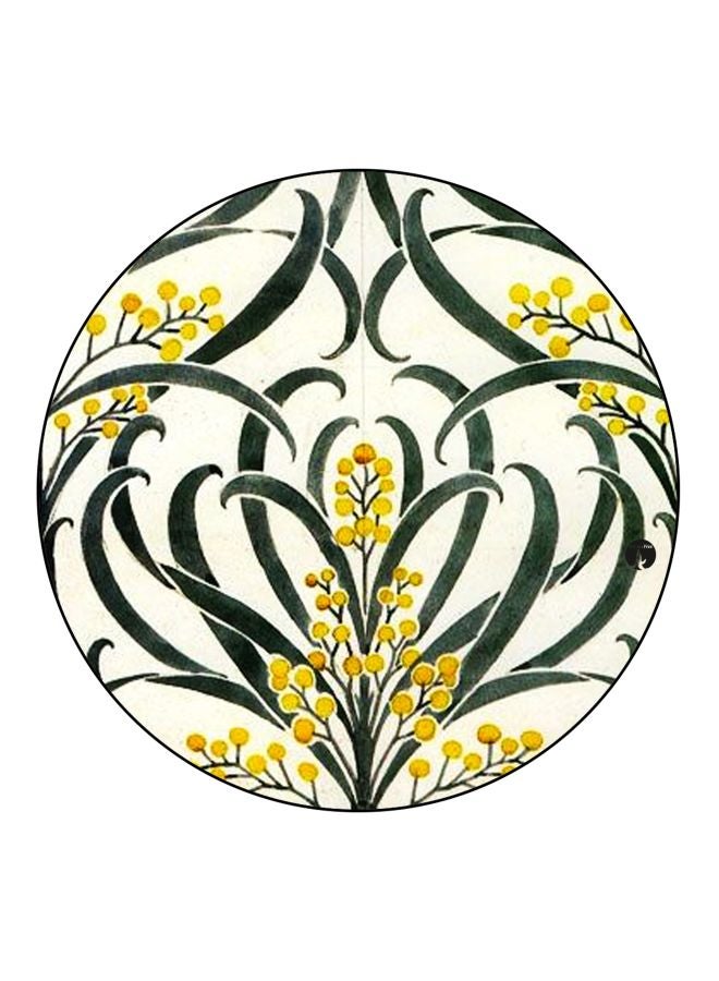 بي بي مغناطيس ثلاجة مُزين بطبعة زهور أصفر/أخضر/بيج 5.5سم - Image 1