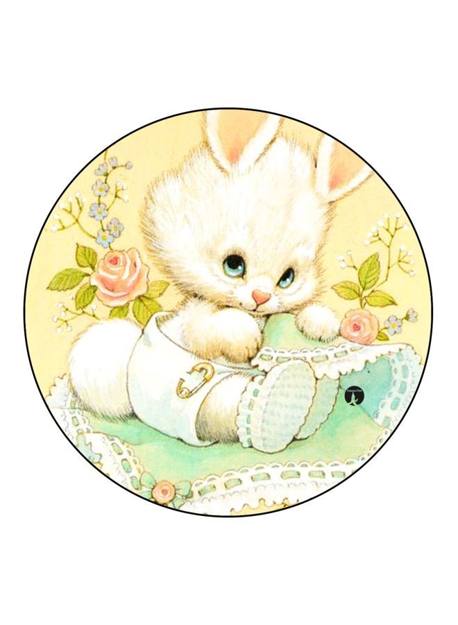 بي بي مغناطيس ثلاجة مُزين بطبعة أرنب بيج/ أخضر/ أبيض 5.5سم - Image 1