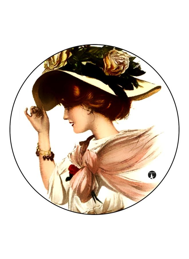 BP Cartoon Printed Fridge Magnet White/Beige/Brown 5.5cm - Image 1