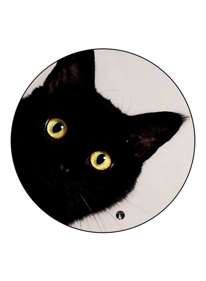 BP Cat Printed Fridge Magnet Grey/Black/Yellow 5.5cm - Image 1