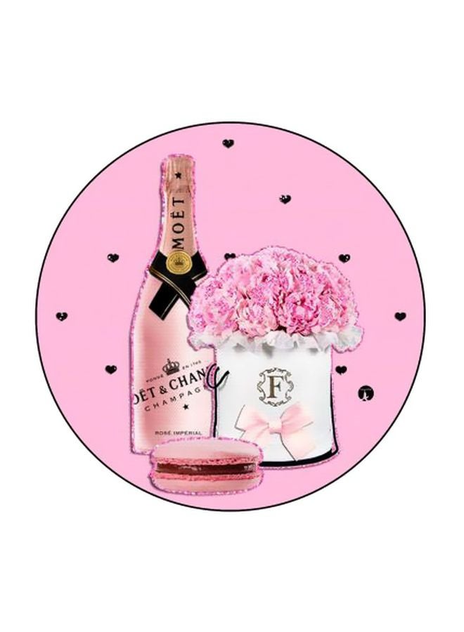 BP Gift Printed Fridge Magnet Pink/White/Black 5.5cm - Image 1