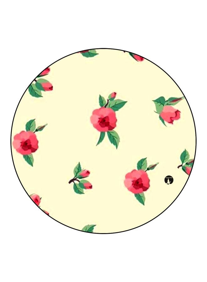 BP Rose Printed Fridge Magnet Beige/Pink/Green 5.5cm  - Image 1