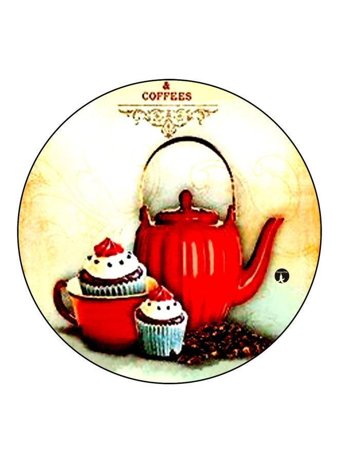 BP Cupcake Printed Fridge Magnet Yellow/Red/White 5.5cm - Image 1