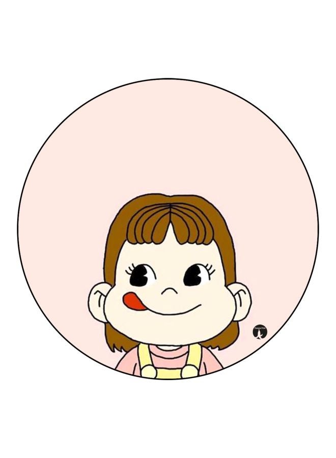 BP Cartoon Girl Printed Fridge Magnet Pink/Brown/Yellow 5.5cm - Image 1