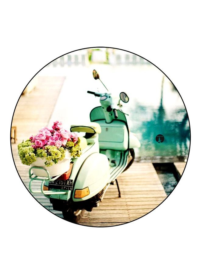 BP Scooter Printed Fridge Magnet Green/Pink/Beige 5.5cm - Image 1