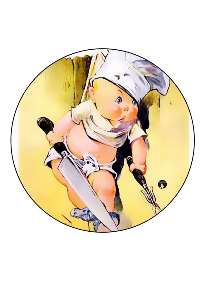 BP Baby Chef Printed Fridge Magnet Yellow/White/Black 5.5cm - Image 1