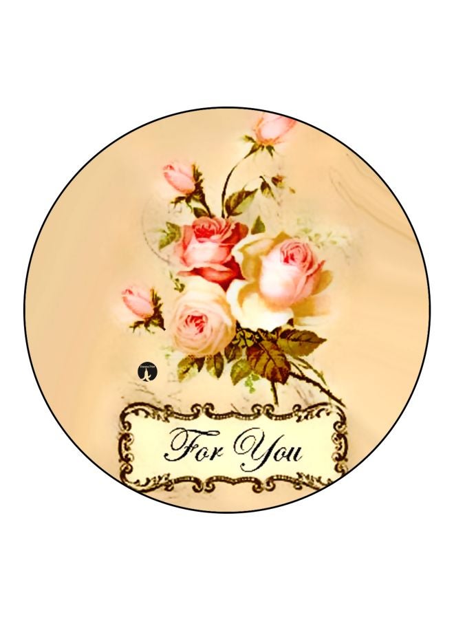 بي بي مغناطيس ثلاجة مُزين بطبعة ورود أصفر/ وردي/ أخضر 5.5سم - Image 1