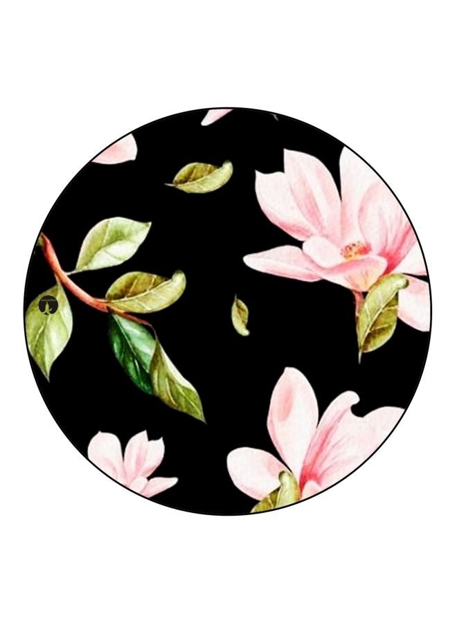 بي بي مغناطيس ثلاجة مُزين بطبعة زهور أسود/ وردي/ أخضر - Image 1