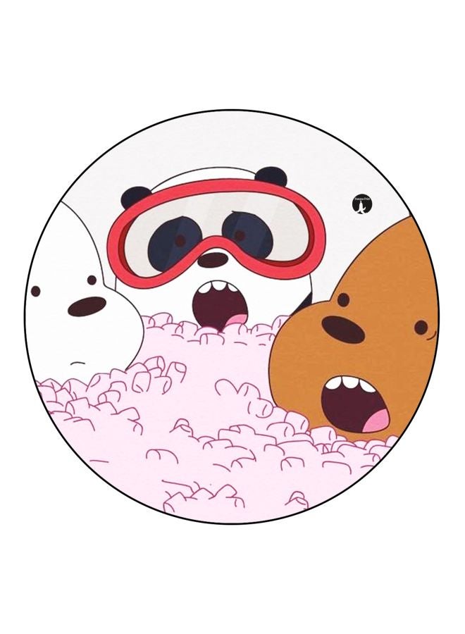 BP Cartoon Printed Fridge Magnet Pink/White/Brown 5.5cm - Image 1