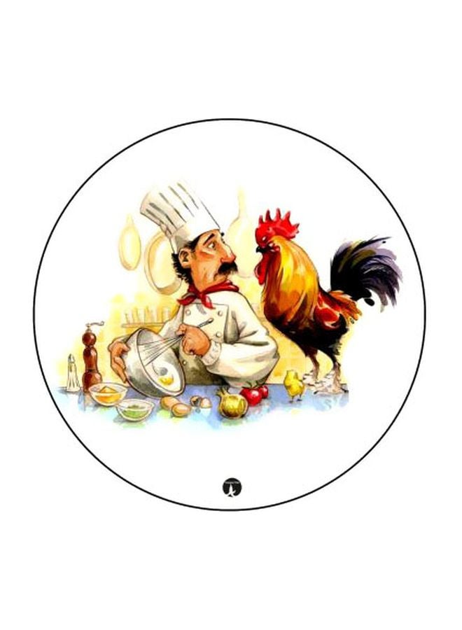 بي بي مغناطيس ثلاجة مُزين بطبعة بتصميم شيف أبيض/ أصفر/ أحمر 5.5سم - Image 1