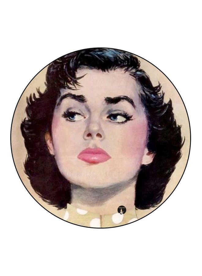 BP Girl Face Printed Fridge Magnet Beige/Pink/Black 5.5cm - Image 1