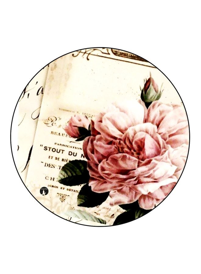 بي بي مغناطيس ثلاجة مُزين بطبعة زهور وردي/أخضر/بيج 5.5سم - Image 1