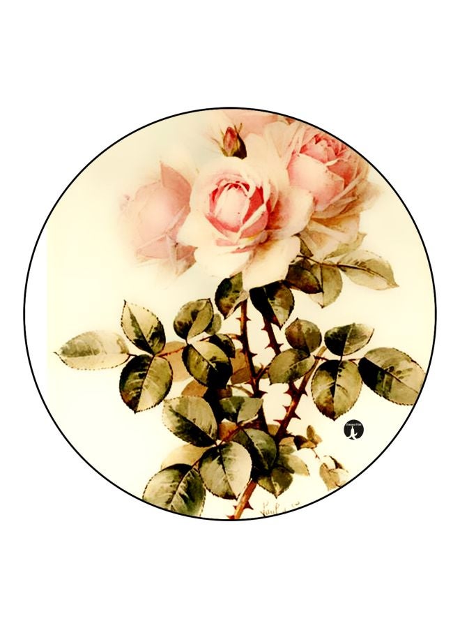 BP Roses Printed Fridge Magnet Beige/Pink/Green 5.5cm  - Image 1