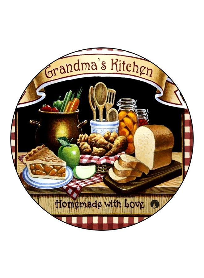 بي بي مغناطيس ثلاجة خشب مُزين بطبعة بني/ أسود/ أبيض 5.5سم - Image 1