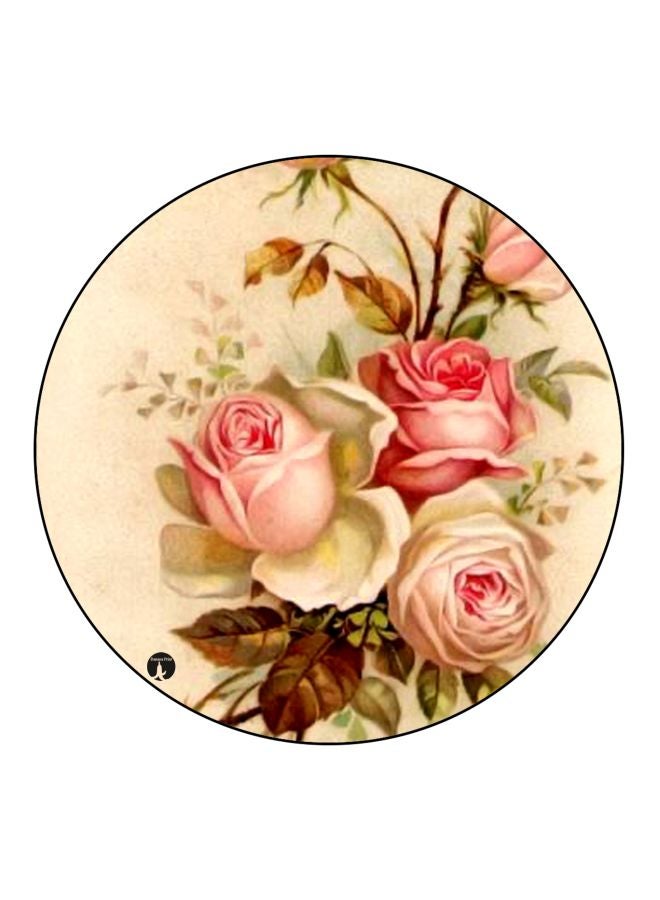 BP Floral Printed Fridge Magnet Beige/Pink/Green 5.5cm  - Image 1