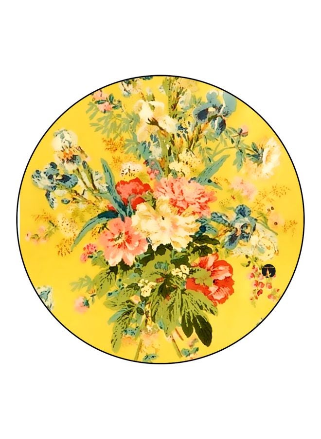 بي بي مغناطيس ثلاجة مُزين بطبعة زهور أصفر/أخضر/بيج 5.5سم - Image 1