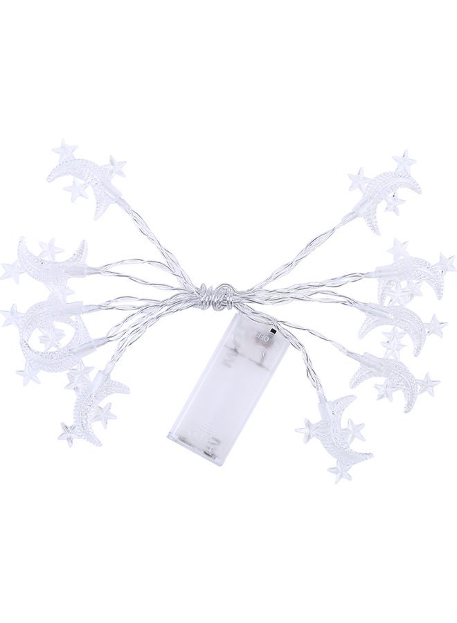 20-LED Moon And Star Fairy String Light Yellow 1.5meter
