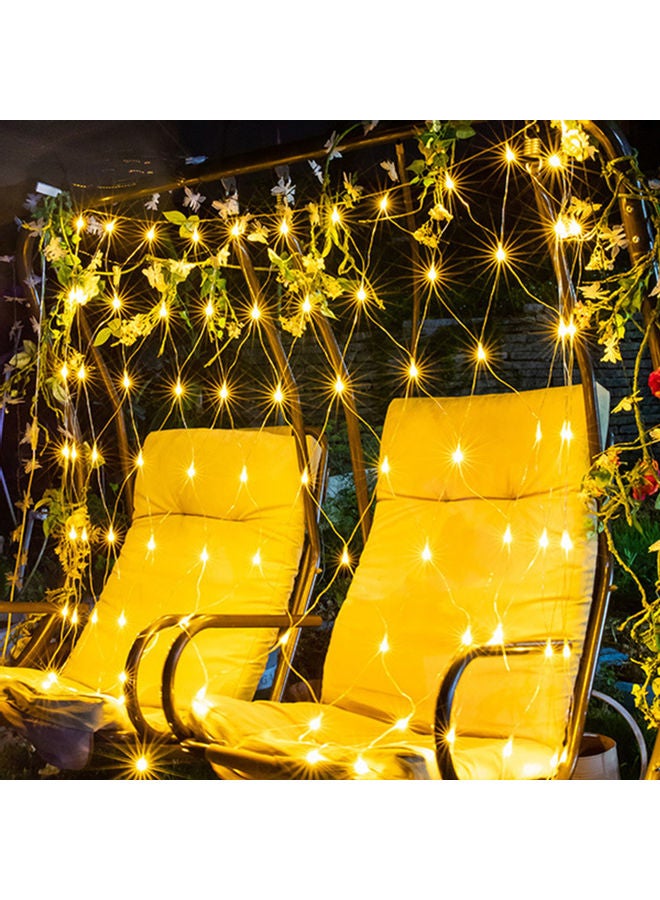 شريط إضاءة LED بتصميم شبكي أصفر 1.5x1.5متر - Image 3