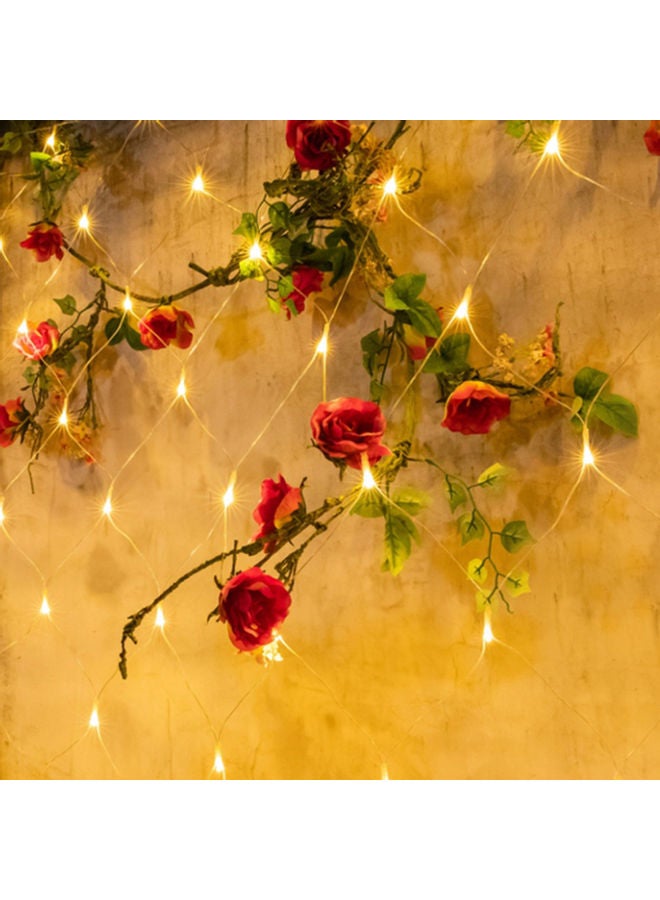 شريط إضاءة LED بتصميم شبكي أصفر 1.5x1.5متر - Image 4