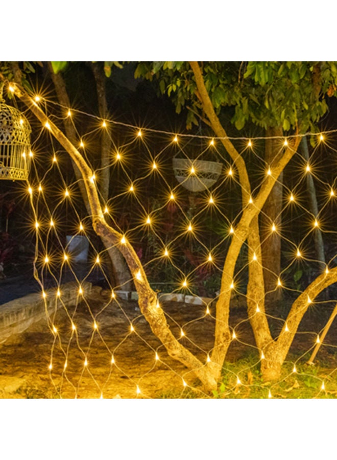 شريط إضاءة LED بتصميم شبكي أصفر 1.5x1.5متر - Image 2