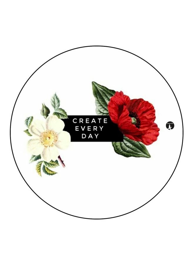 بي بي مغناطيس للثلاجة بطبعة عبارة Create Everyday Day أبيض/أحمر/أخضر 5.5سم  - Image 1