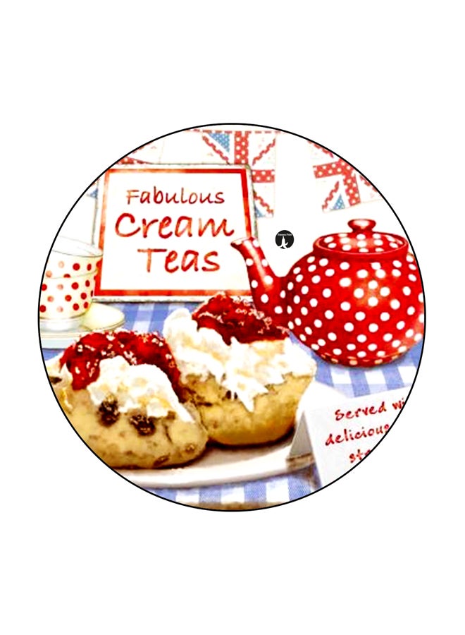 BP Fabulous Cream Teas Printed Fridge Magnet Red/Beige/White 5.5cm - Image 1